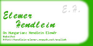 elemer hendlein business card
