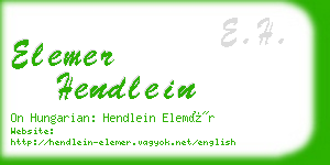 elemer hendlein business card
